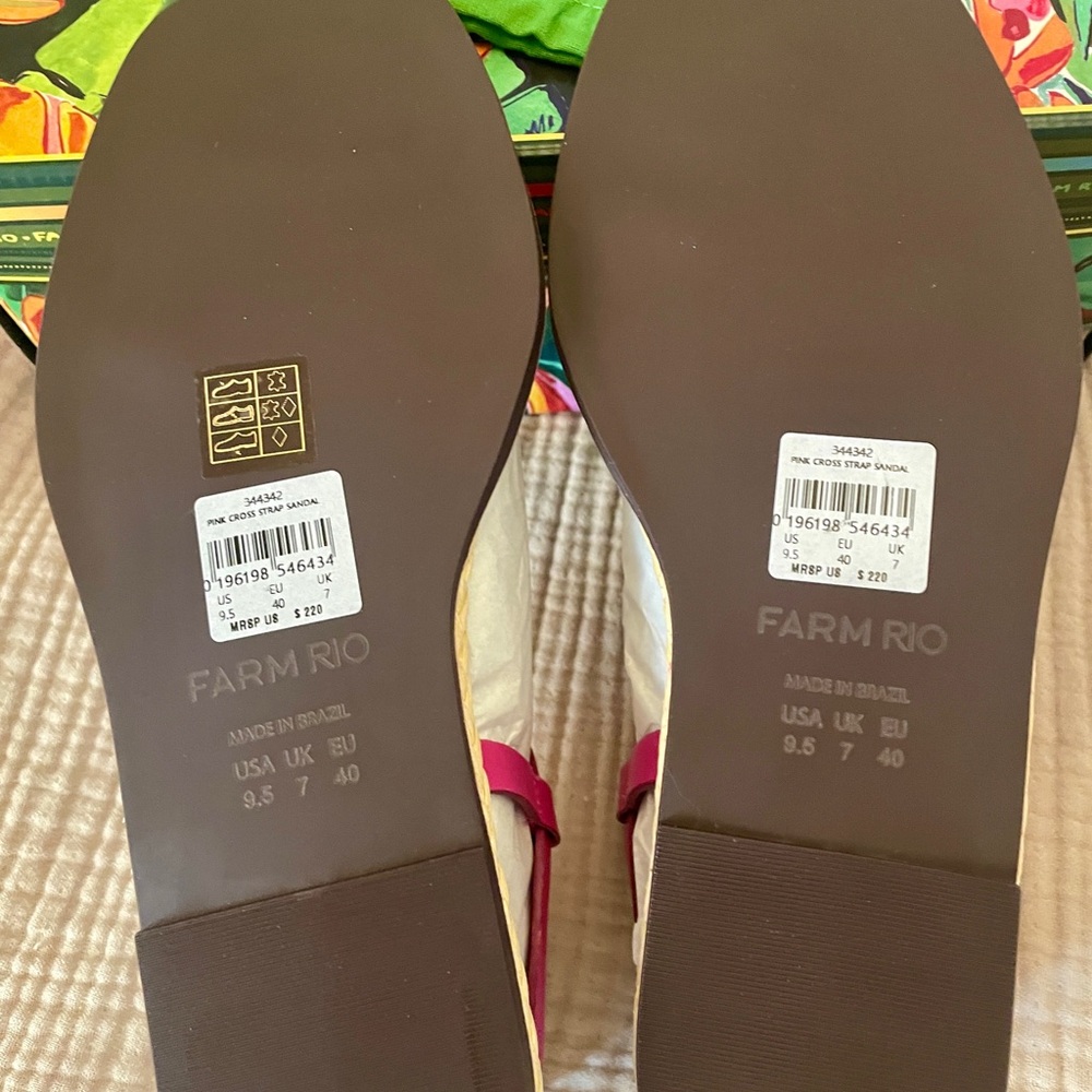 NWB Farm Rio Pink Cross Strap Sandal. Size 9.5. Fabulous! FINAL CALL - STEAL - Picture 7 of 7